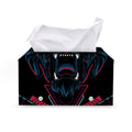 Dark Geometric Wolf Print Leather Tissue Box Cover