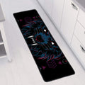 Dark Geometric Wolf Print Long Kitchen Mat