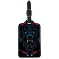 Dark Geometric Wolf Print Luggage Tag
