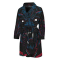 Dark Geometric Wolf Print Men's Bathrobe