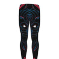 Dark Geometric Wolf Print Men's Leggings