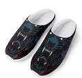 Dark Geometric Wolf Print Mesh Casual Shoes