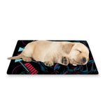 Dark Geometric Wolf Print Pet Cooling Mat Cover