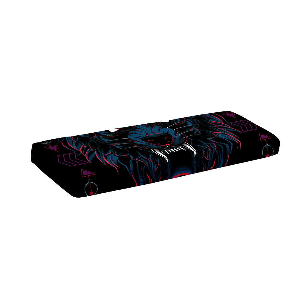 Dark Geometric Wolf Print Piano Keyboard Cover