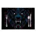 Dark Geometric Wolf Print Placemat