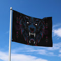 Dark Geometric Wolf Print Polyester Flag