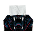 Dark Geometric Wolf Print Rectangle Tissue Box Cover