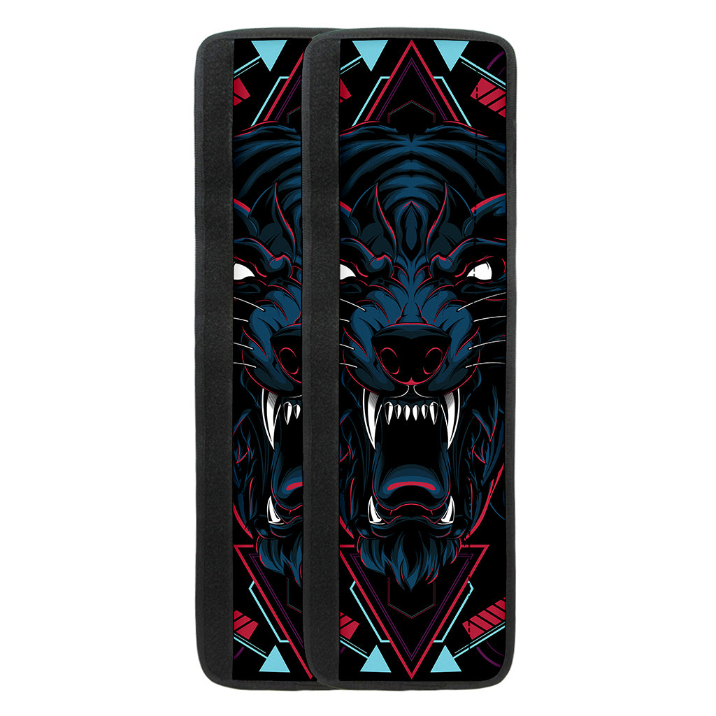 Dark Geometric Wolf Print Refrigerator Handle Covers