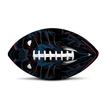 Dark Geometric Wolf Print Rugby Ball