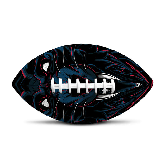 Dark Geometric Wolf Print Rugby Ball