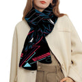 Dark Geometric Wolf Print Scarf