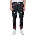 Dark Geometric Wolf Print Joggers