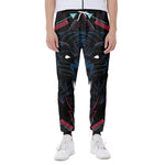 Dark Geometric Wolf Print Scuba Joggers