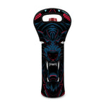 Dark Geometric Wolf Print Single Neoprene Wine Tote