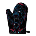 Dark Geometric Wolf Print Single Oven Mitt