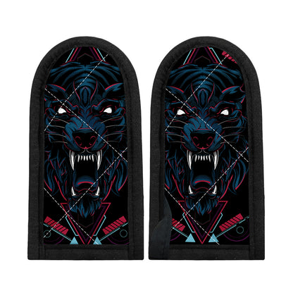 Dark Geometric Wolf Print Skillet Handle Cover