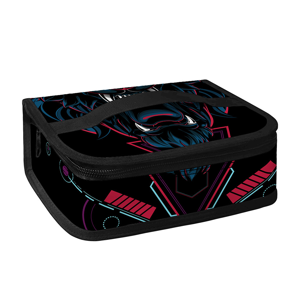 Dark Geometric Wolf Print Small Lunch Bag