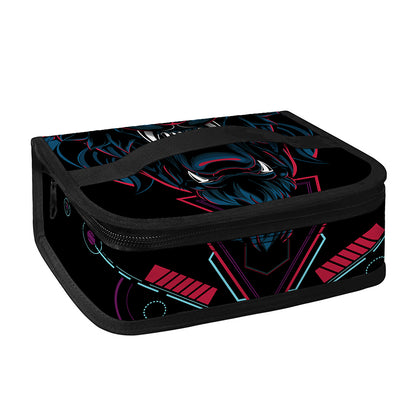 Dark Geometric Wolf Print Small Lunch Bag