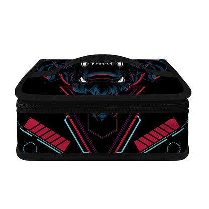 Dark Geometric Wolf Print Small Lunch Bag