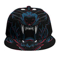 Dark Geometric Wolf Print Snapback Cap