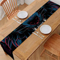 Dark Geometric Wolf Print Table Runner