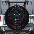 Dark Geometric Wolf Print Tire Cover