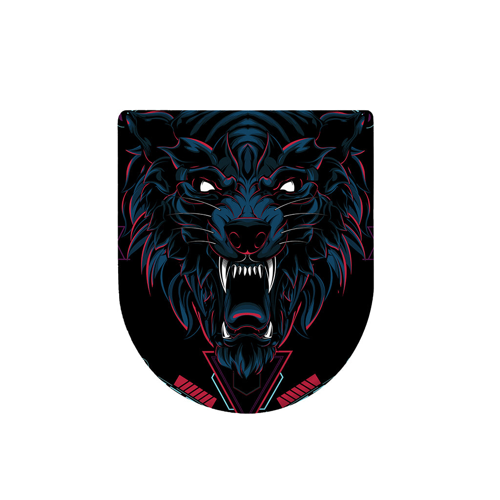 Dark Geometric Wolf Print Toilet Lid Cover