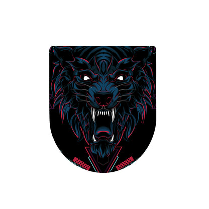 Dark Geometric Wolf Print Toilet Lid Cover
