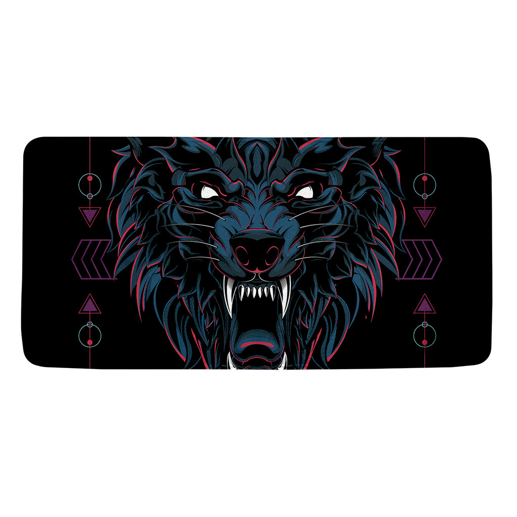 Dark Geometric Wolf Print Towel