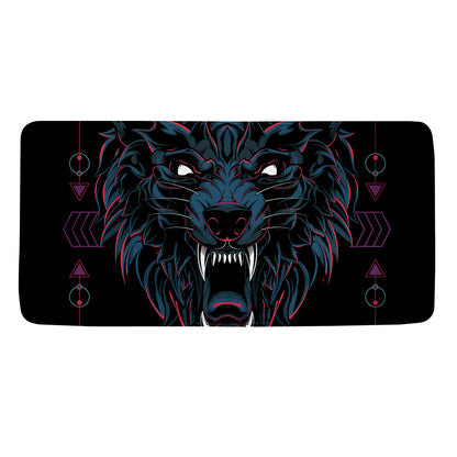 Dark Geometric Wolf Print Towel
