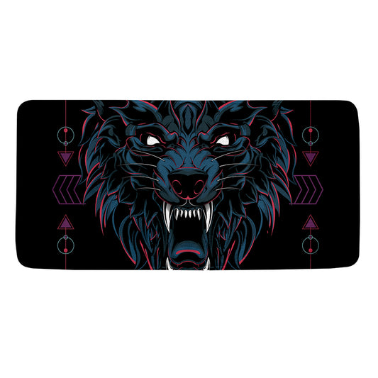 Dark Geometric Wolf Print Towel
