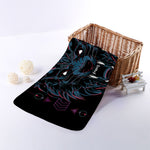 Dark Geometric Wolf Print Towel