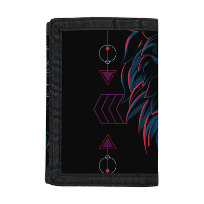 Dark Geometric Wolf Print Trifold Wallet