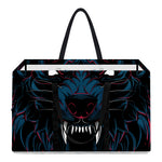 Dark Geometric Wolf Print Utility Tote Bag