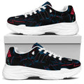 Dark Geometric Wolf Print White Chunky Shoes