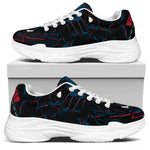 Dark Geometric Wolf Print White Chunky Shoes