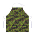 Dark Green And Black Camouflage Print Adjustable Apron