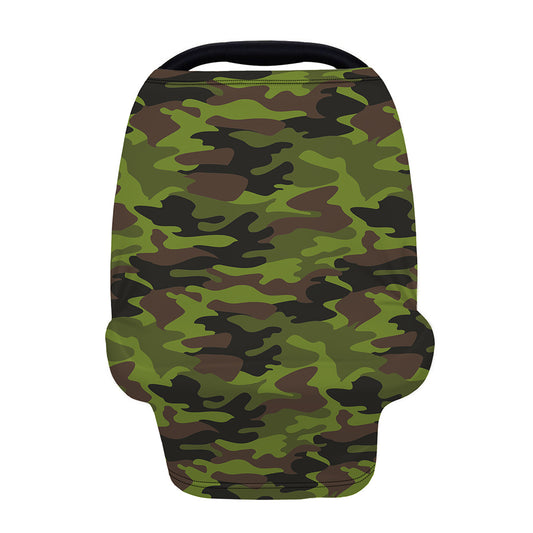 Dark Green And Black Camouflage Print Baby Seat Cover