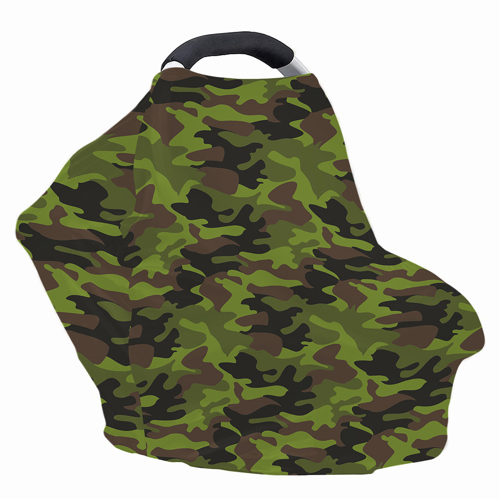 Dark Green And Black Camouflage Print Baby Seat Cover