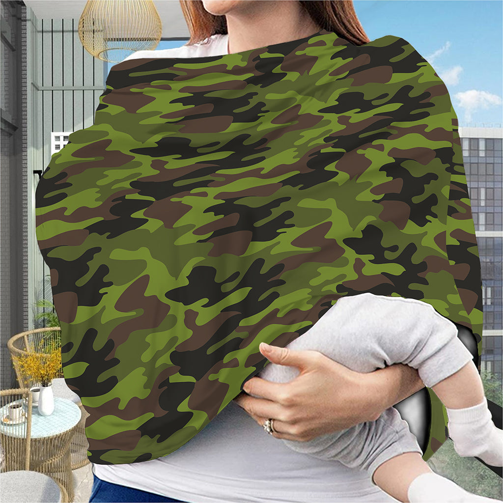 Dark Green And Black Camouflage Print Baby Seat Cover