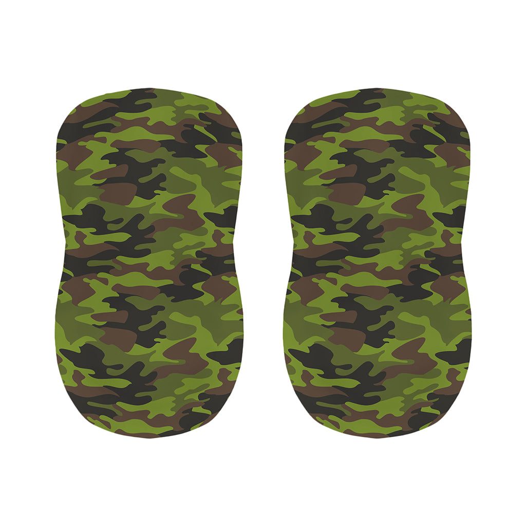 Dark Green And Black Camouflage Print Bar Stool Covers