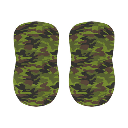 Dark Green And Black Camouflage Print Bar Stool Covers