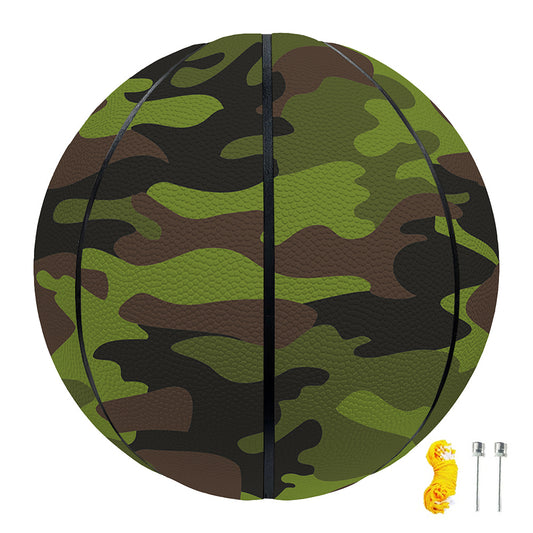 Dark Green And Black Camouflage Print Basketball