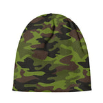 Dark Green And Black Camouflage Print Beanie