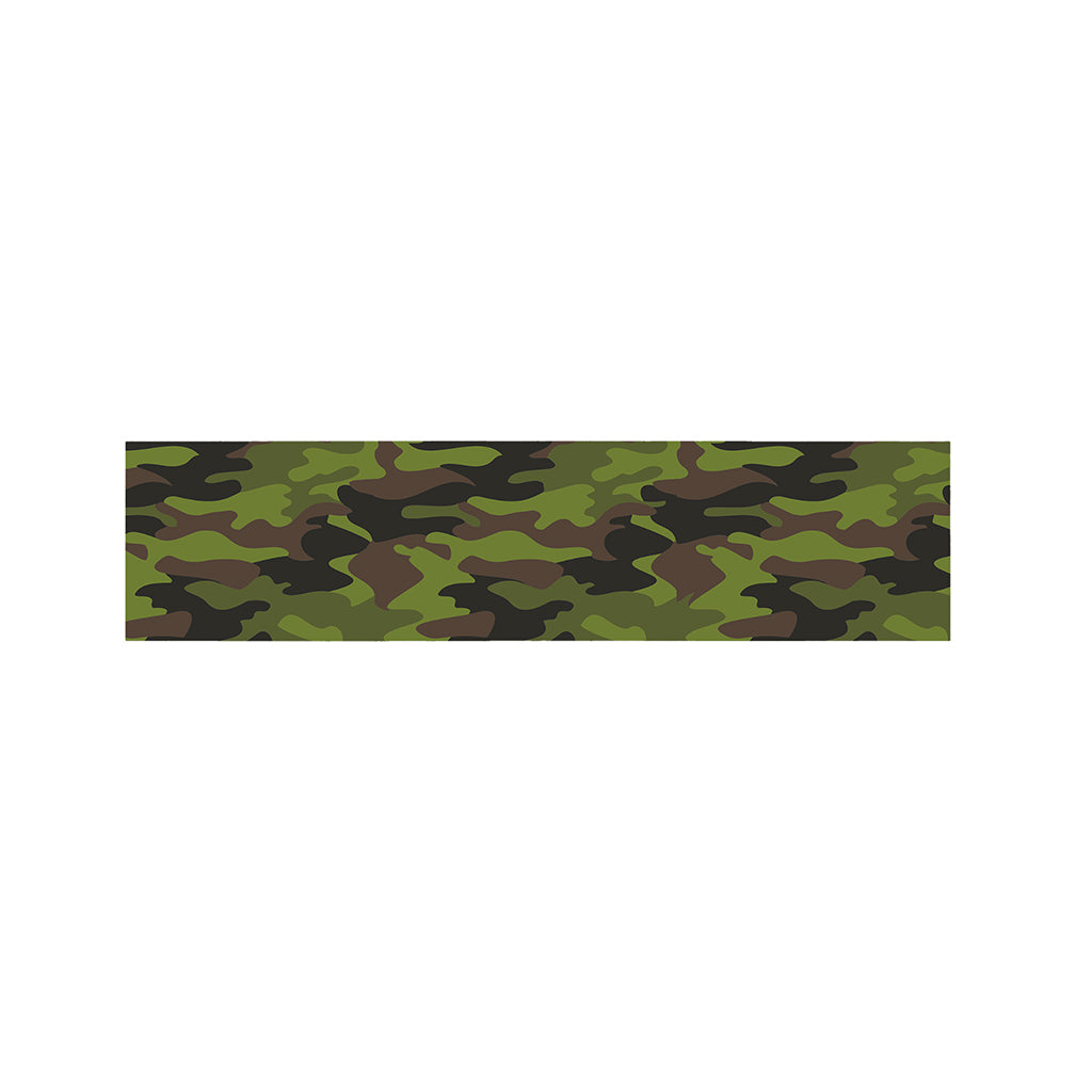 Dark Green And Black Camouflage Print Bed Runner