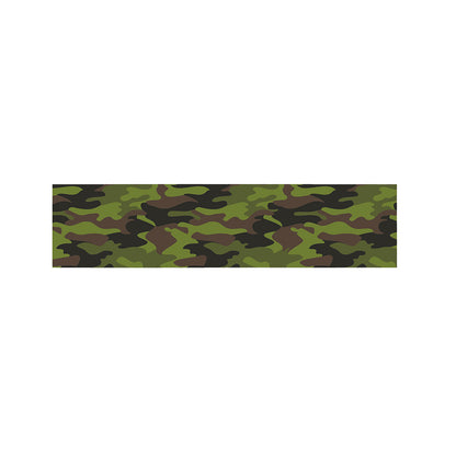 Dark Green And Black Camouflage Print Bed Runner
