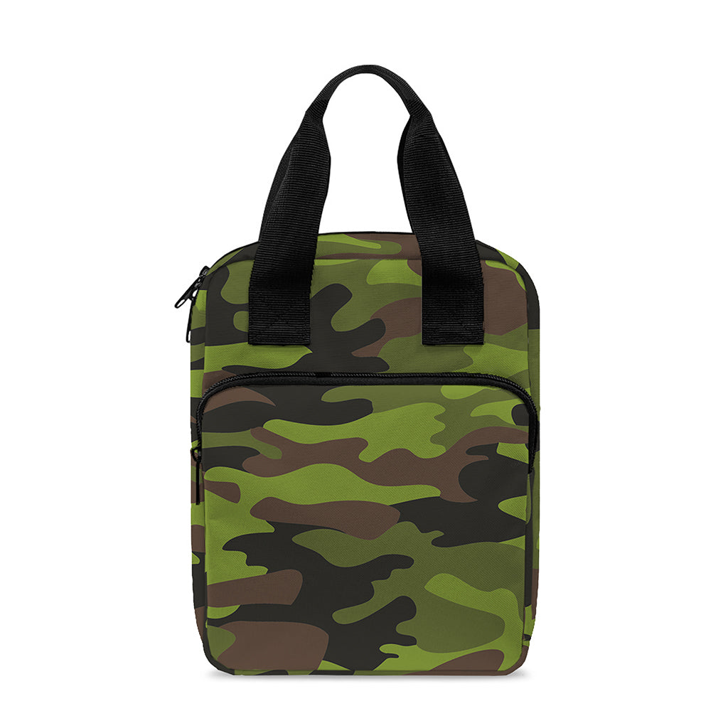 Dark Green And Black Camouflage Print Bible Tote Bag