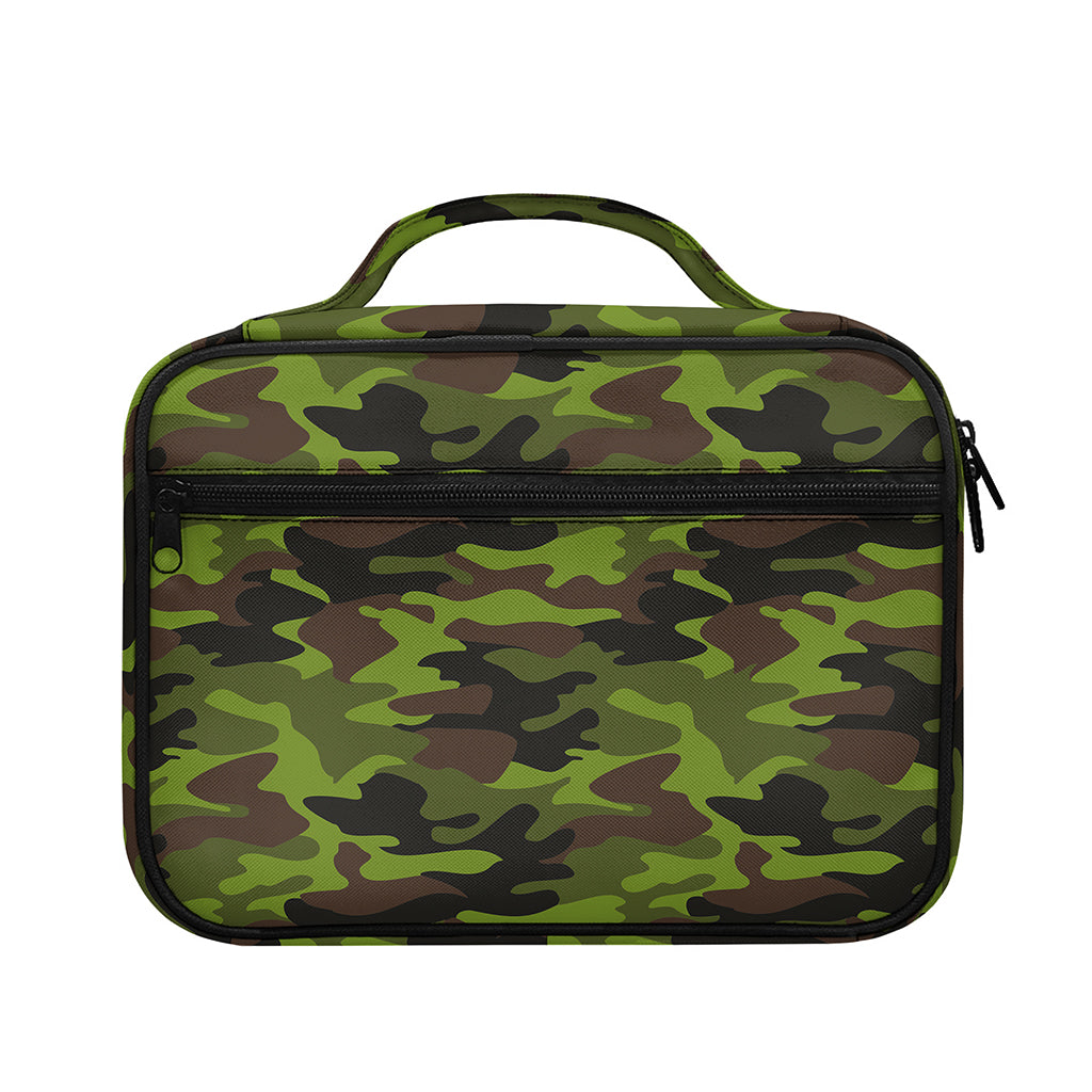Dark Green And Black Camouflage Print Briefcase Bible Bag