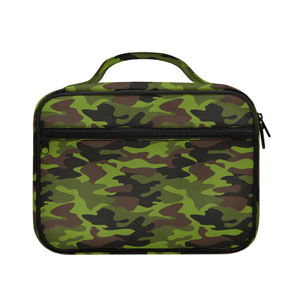 Dark Green And Black Camouflage Print Briefcase Bible Bag