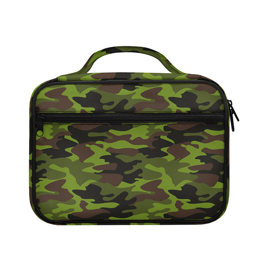 Dark Green And Black Camouflage Print Briefcase Bible Bag